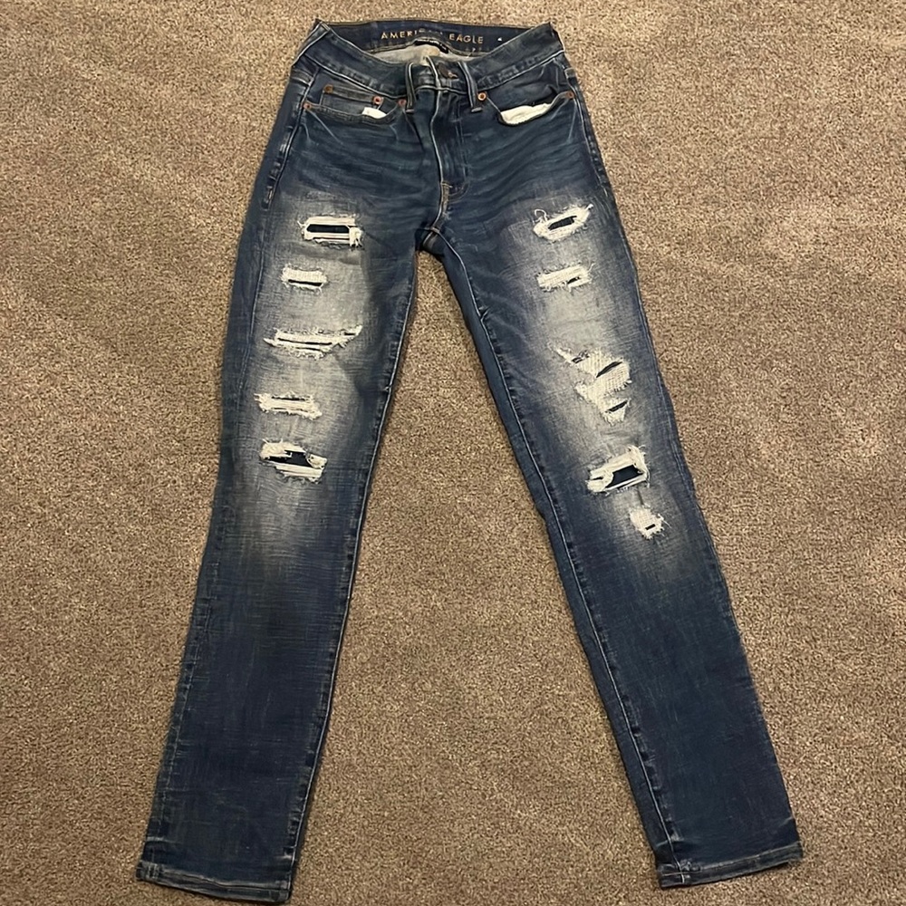 American Eagle Next Level Flex 26x30 Slim Fit Distressed Jeans